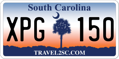SC license plate XPG150