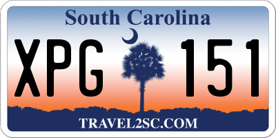 SC license plate XPG151
