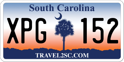 SC license plate XPG152