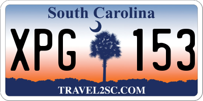 SC license plate XPG153