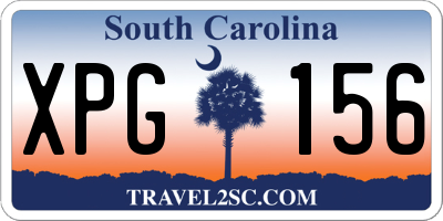SC license plate XPG156