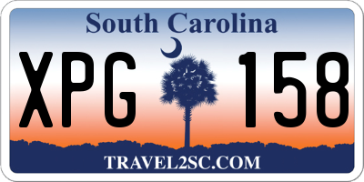 SC license plate XPG158