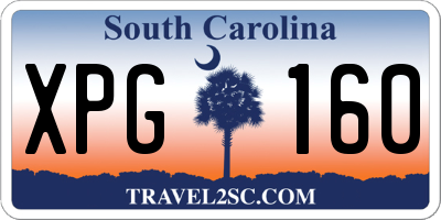 SC license plate XPG160