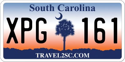 SC license plate XPG161