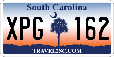 SC license plate XPG162