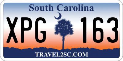 SC license plate XPG163