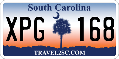 SC license plate XPG168