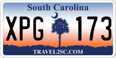 SC license plate XPG173