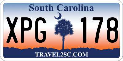SC license plate XPG178