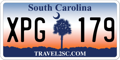 SC license plate XPG179