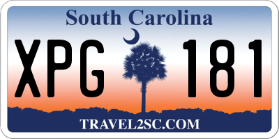 SC license plate XPG181