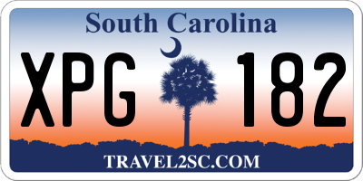 SC license plate XPG182