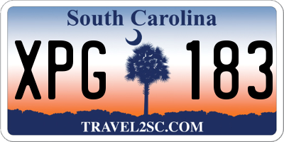 SC license plate XPG183
