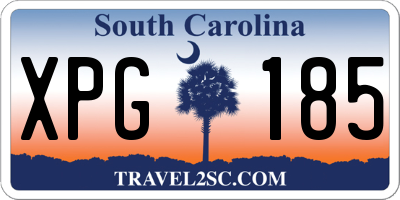 SC license plate XPG185