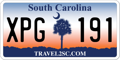 SC license plate XPG191