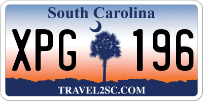 SC license plate XPG196