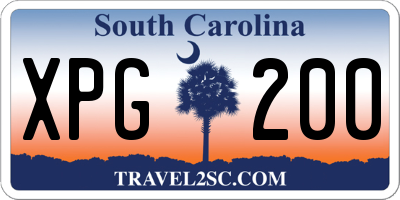 SC license plate XPG200