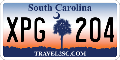 SC license plate XPG204
