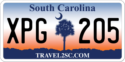 SC license plate XPG205
