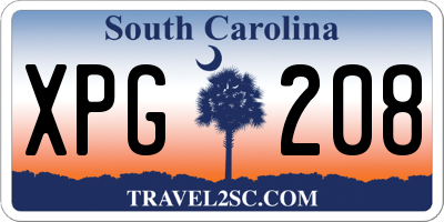 SC license plate XPG208