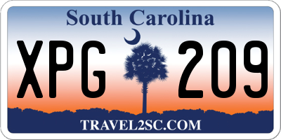 SC license plate XPG209