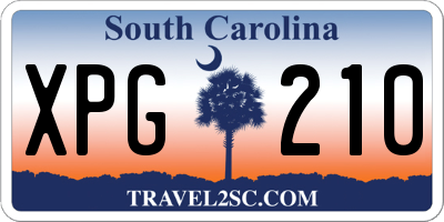 SC license plate XPG210