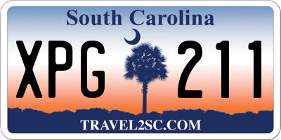 SC license plate XPG211