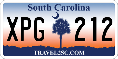 SC license plate XPG212