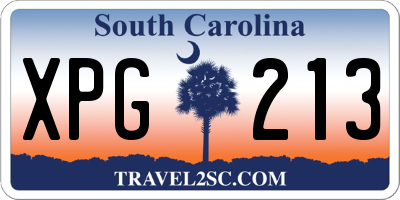 SC license plate XPG213