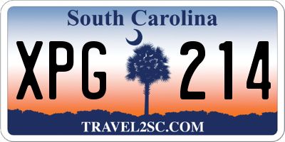 SC license plate XPG214