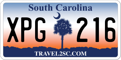 SC license plate XPG216