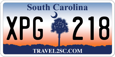 SC license plate XPG218