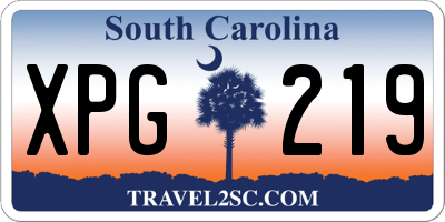 SC license plate XPG219