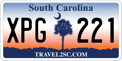 SC license plate XPG221