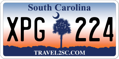 SC license plate XPG224
