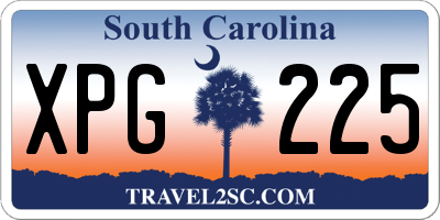 SC license plate XPG225