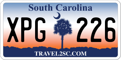 SC license plate XPG226