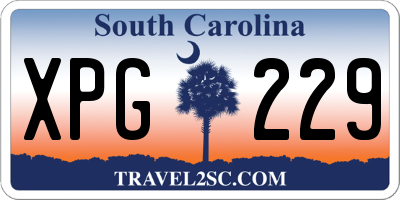 SC license plate XPG229