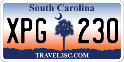 SC license plate XPG230