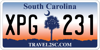 SC license plate XPG231