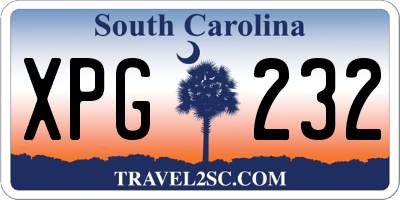 SC license plate XPG232