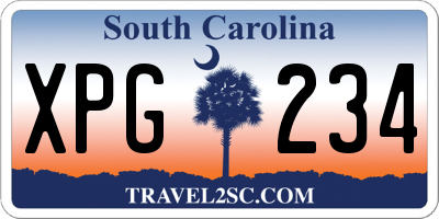 SC license plate XPG234
