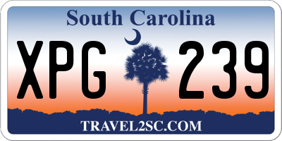 SC license plate XPG239