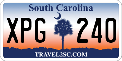 SC license plate XPG240