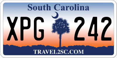 SC license plate XPG242