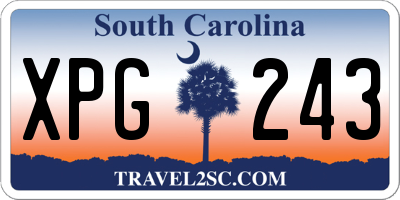 SC license plate XPG243