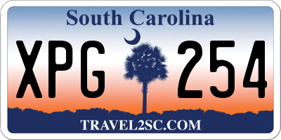 SC license plate XPG254