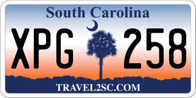 SC license plate XPG258