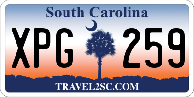 SC license plate XPG259