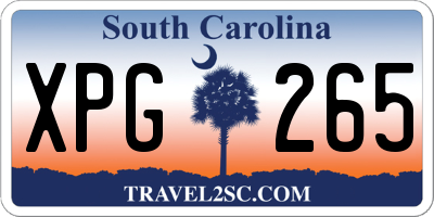 SC license plate XPG265